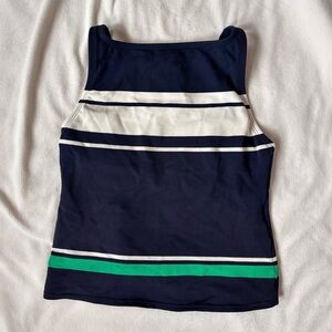 Vintage Y2K Ralph Lauren Navy and Green Striped Tankini